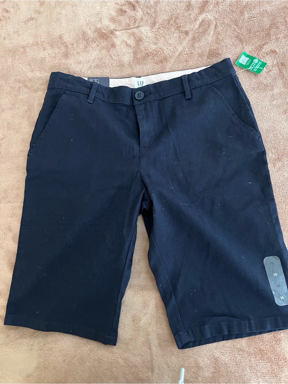 GAP Kids Boys Dark Navy Flat-Front Shorts Size 16